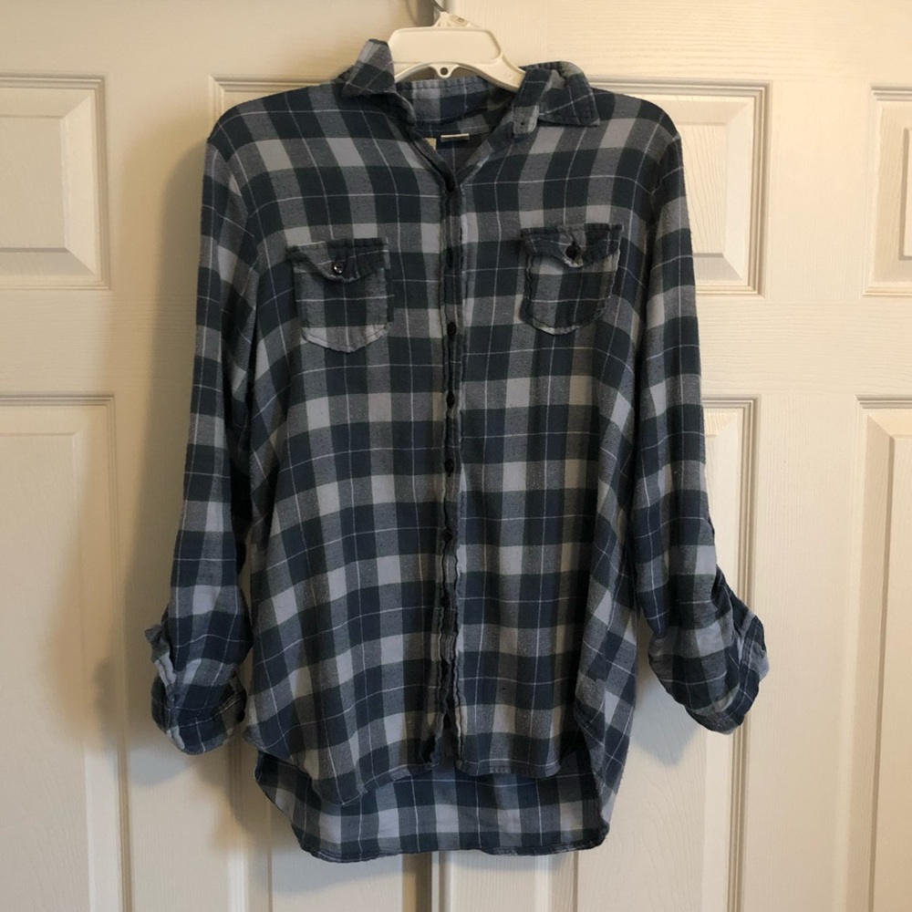 Blue plaid flannel
